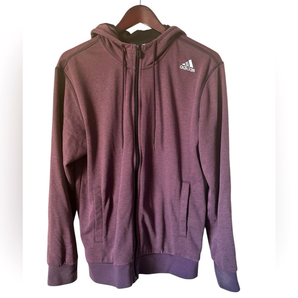 Adidas Climalite Hoodie for men size M light burgundy with pockets and zipper